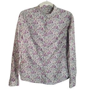 Walker Slater Floral Button Up Shirt Women's Sz 10 Cotton Career Preppy Designer